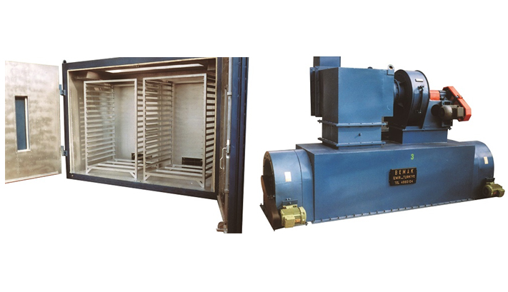 COMPACT DRYING FURNACE WITH TRAYS